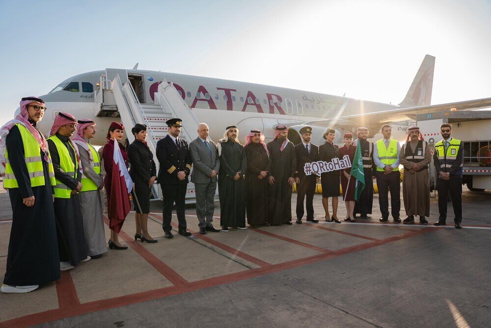 Qatar Airways inaugural flight ceremony for new Hail service