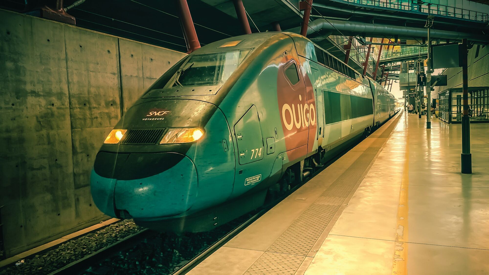 OUIGO high-speed train at a station
