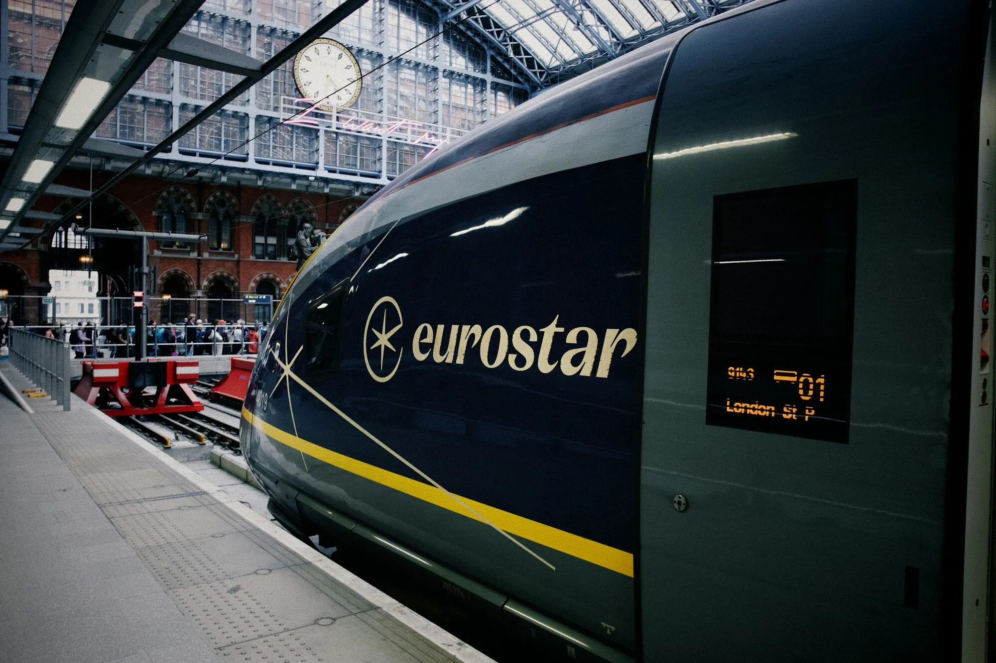 Eurostar train at London St Pancras station
