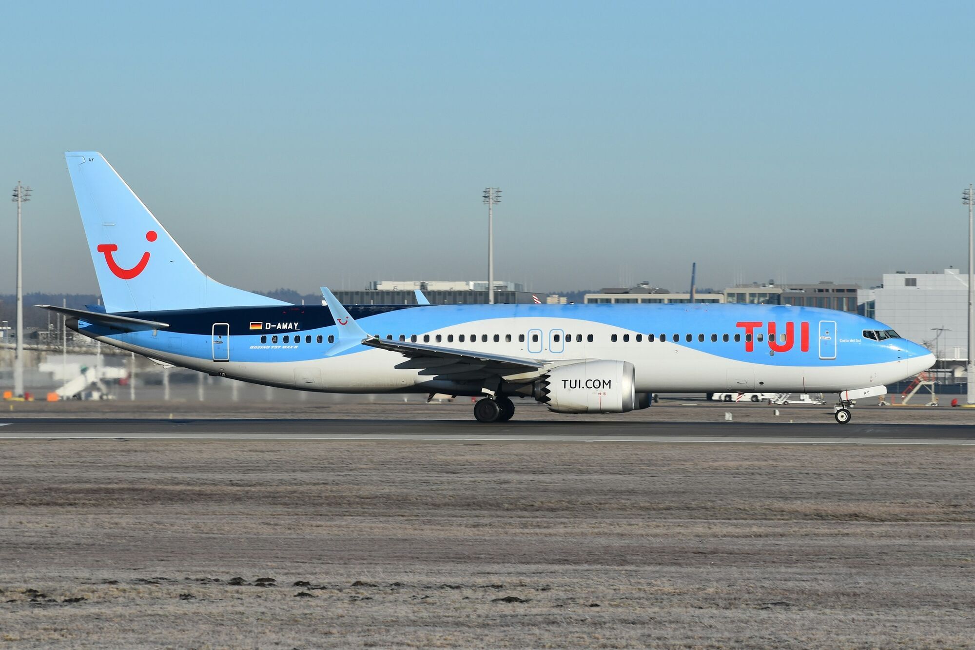 TUI passenger aircraft on an airport runway