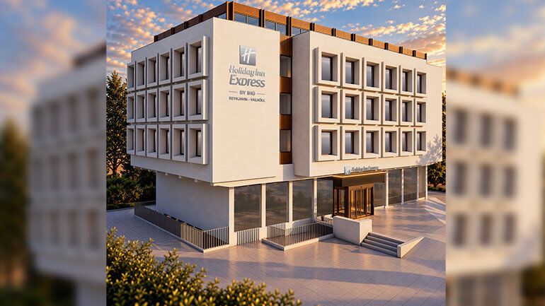 Rendering of the planned Holiday Inn Express Reykjavik–Valhöll exterior