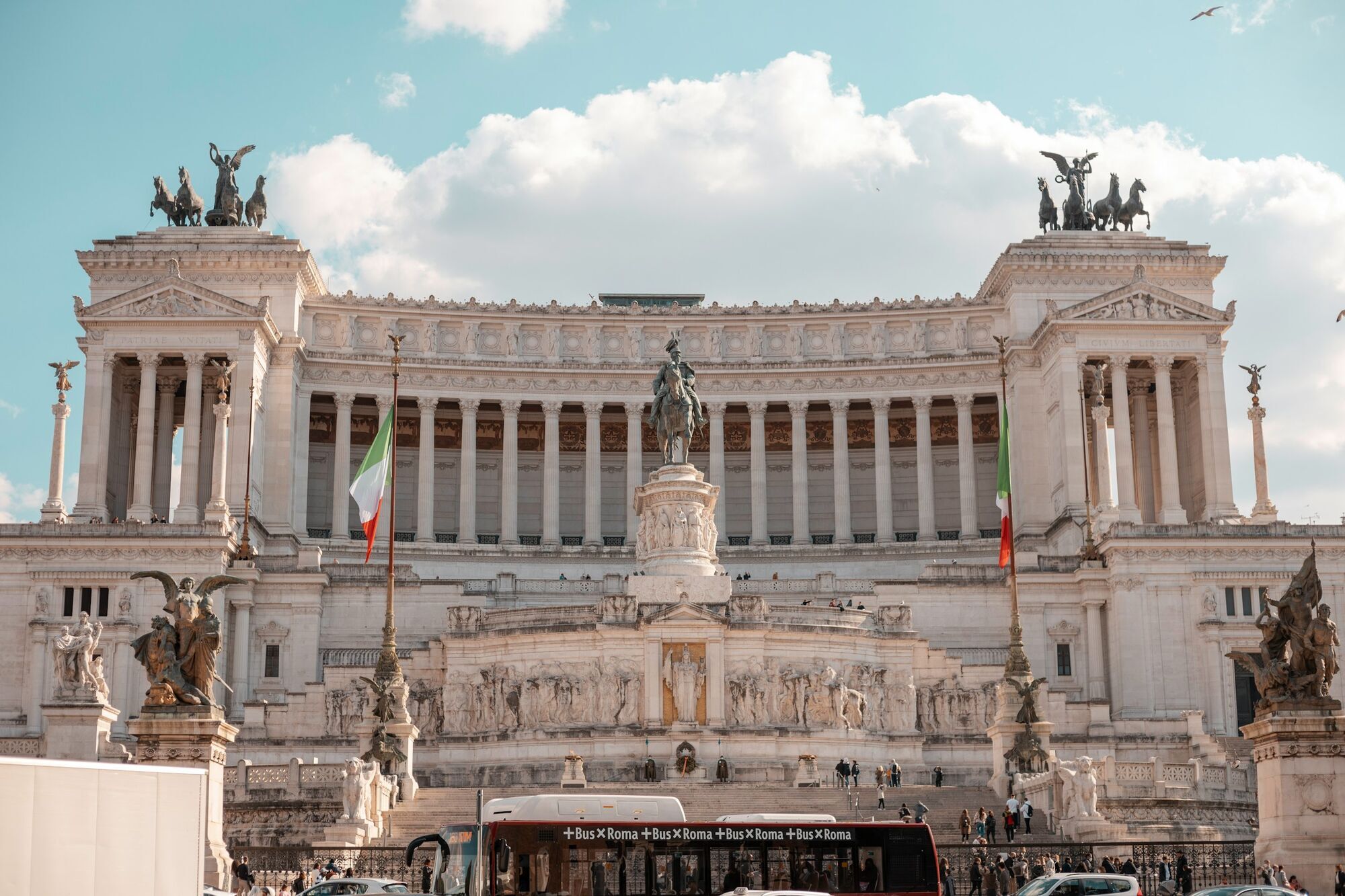Vittoriano monument overlooking Piazza Venezia in Rome