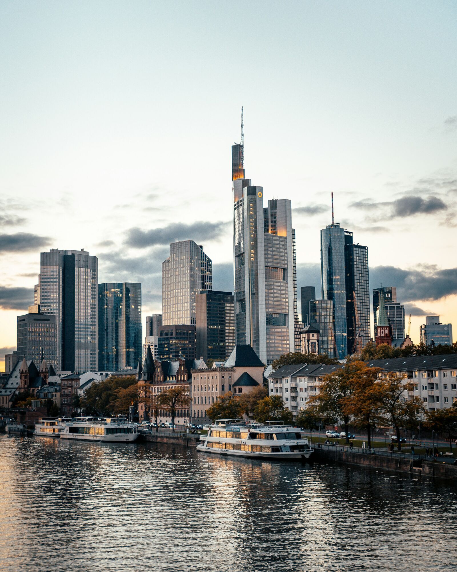 Frankfurt skyline near the main financial district