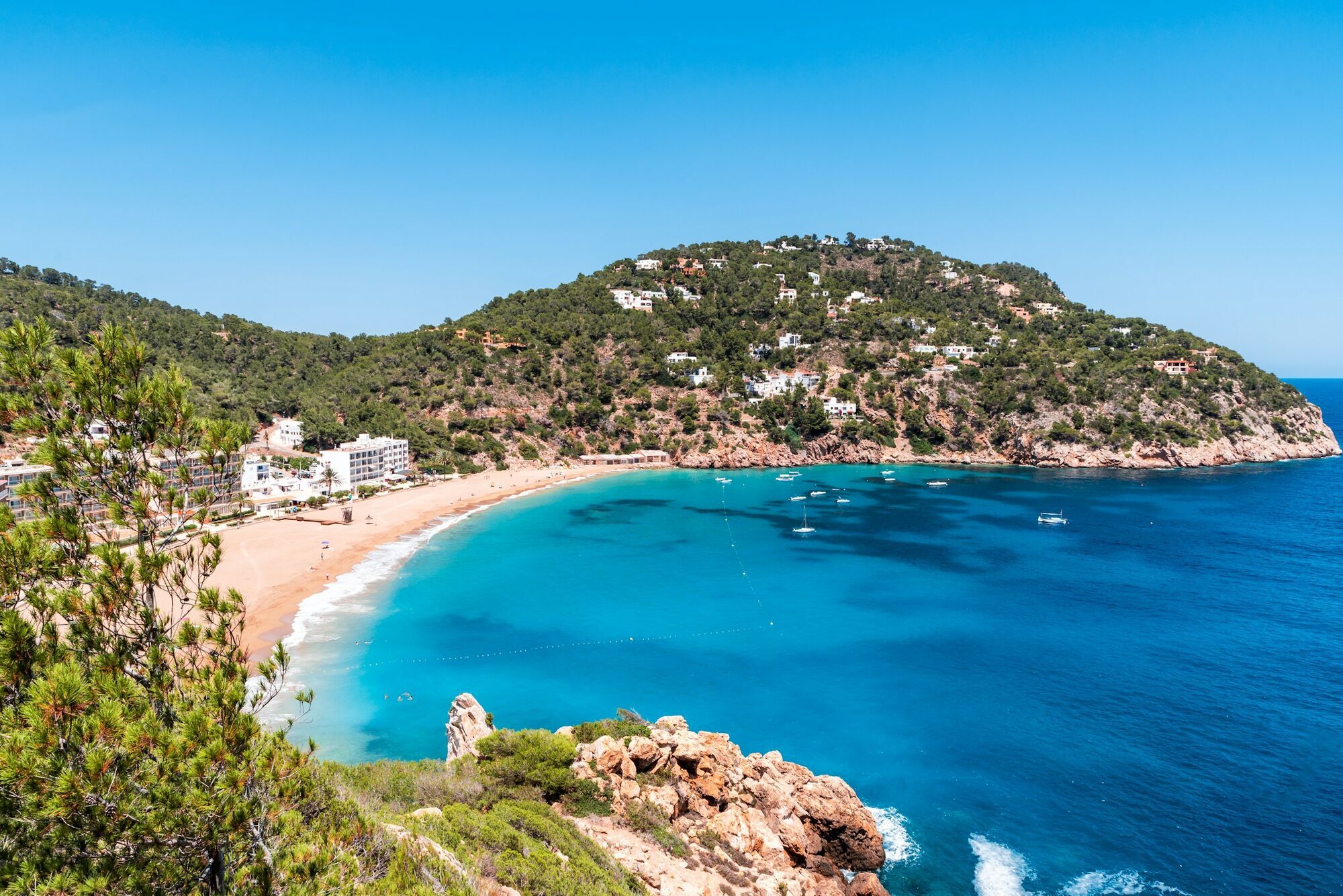 Mediterranean beach and coastal bay landscape