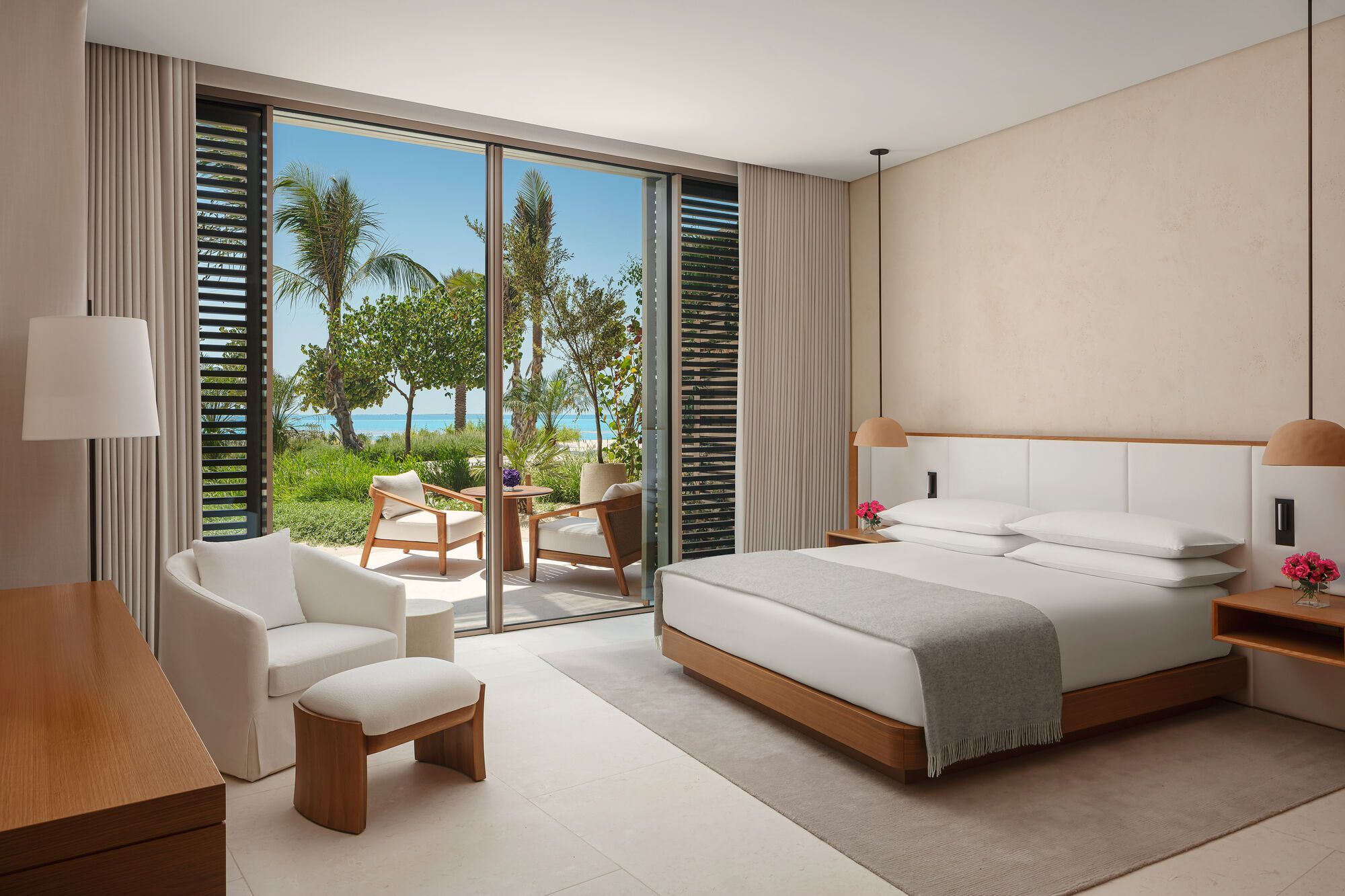 Modern guest room at The Red Sea EDITION overlooking the Red Sea