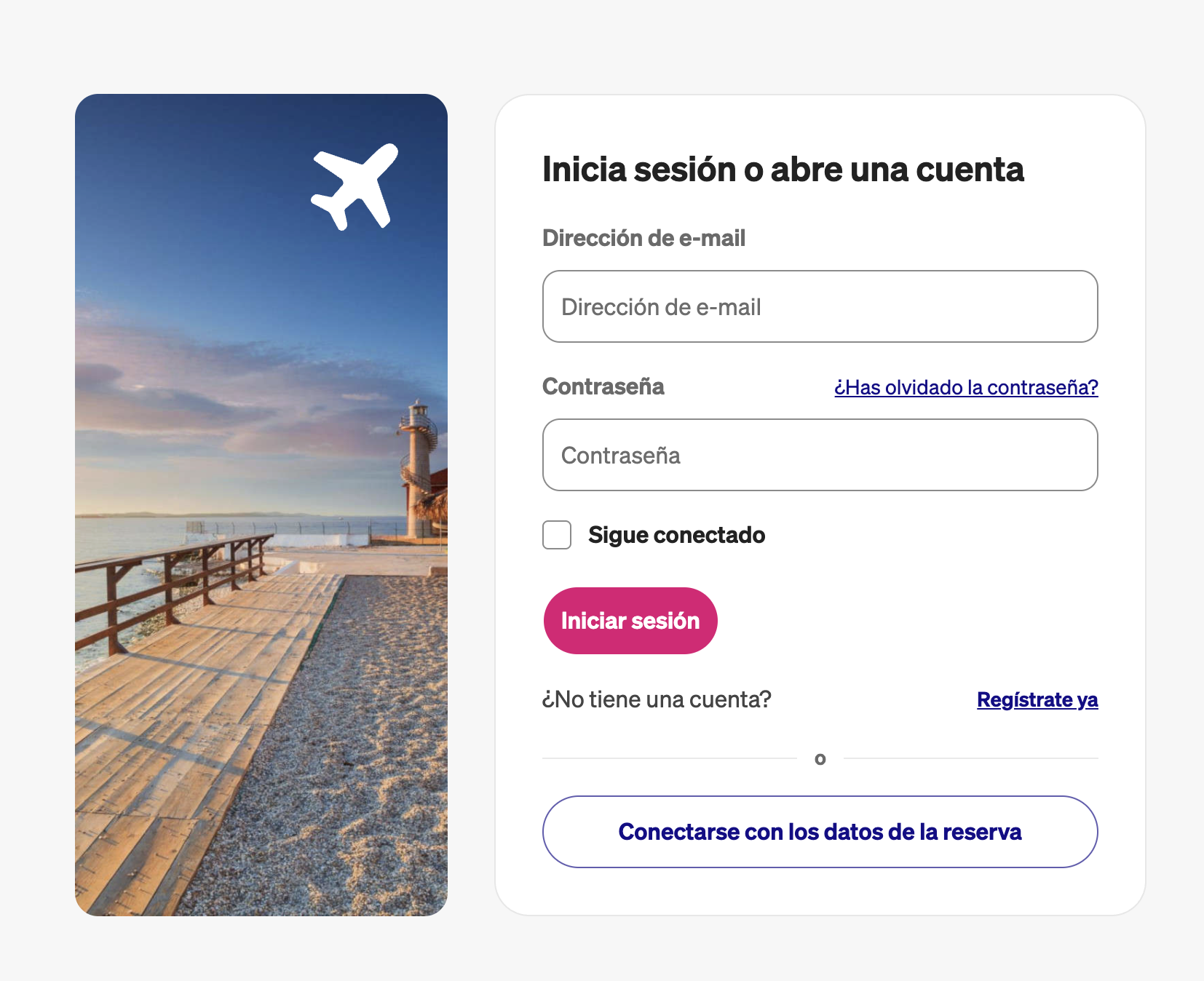 Transavia login screen for accessing ticket resale platform