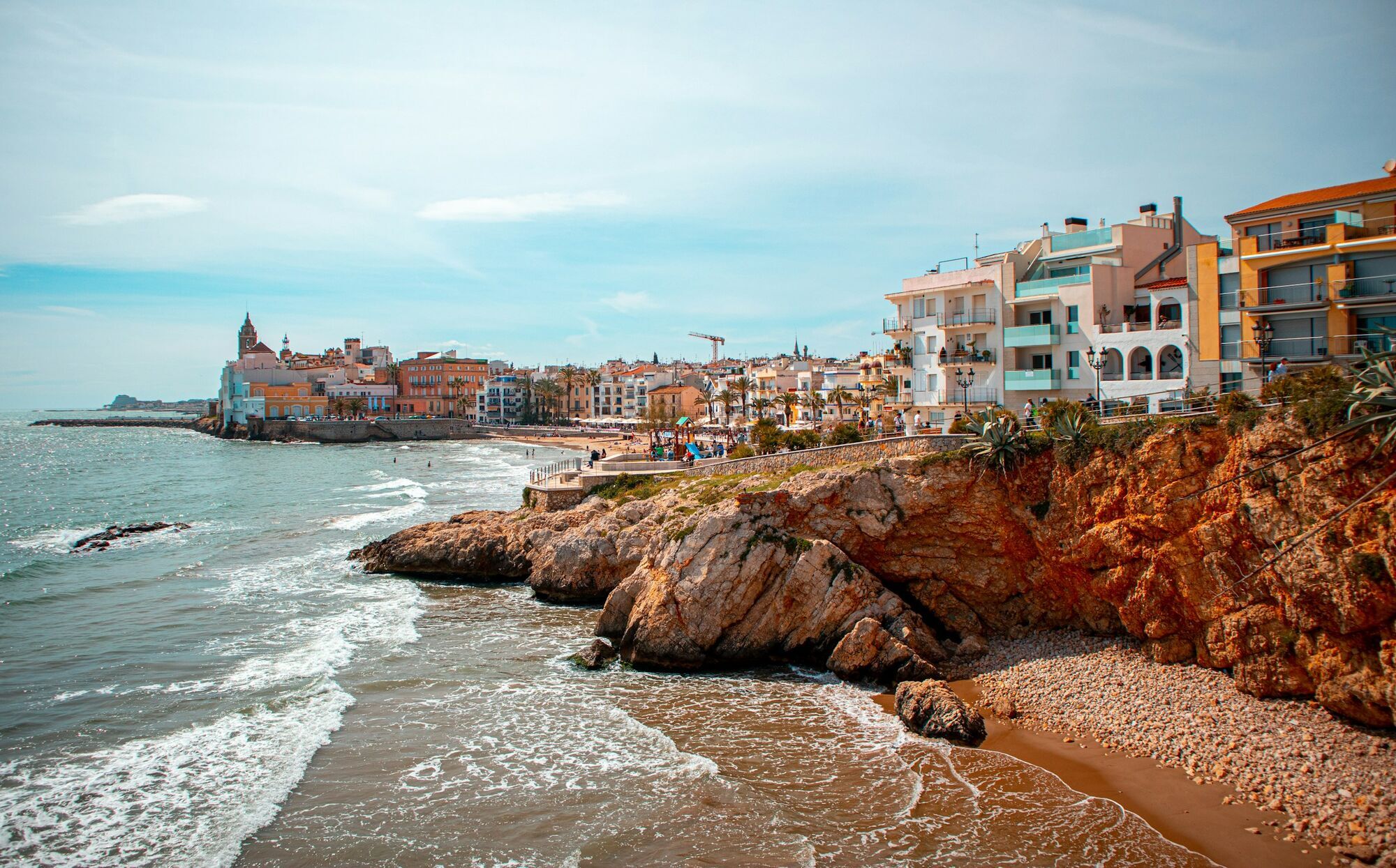 Coastal town near Barcelona along Catalonia shoreline