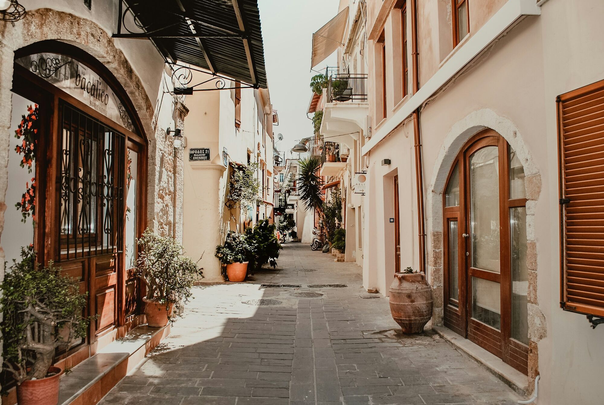 Old town street with traditional buildings in Pula