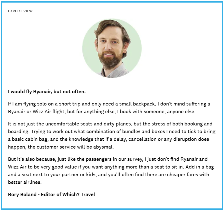 Which? Travel editor Rory Boland commentary panel