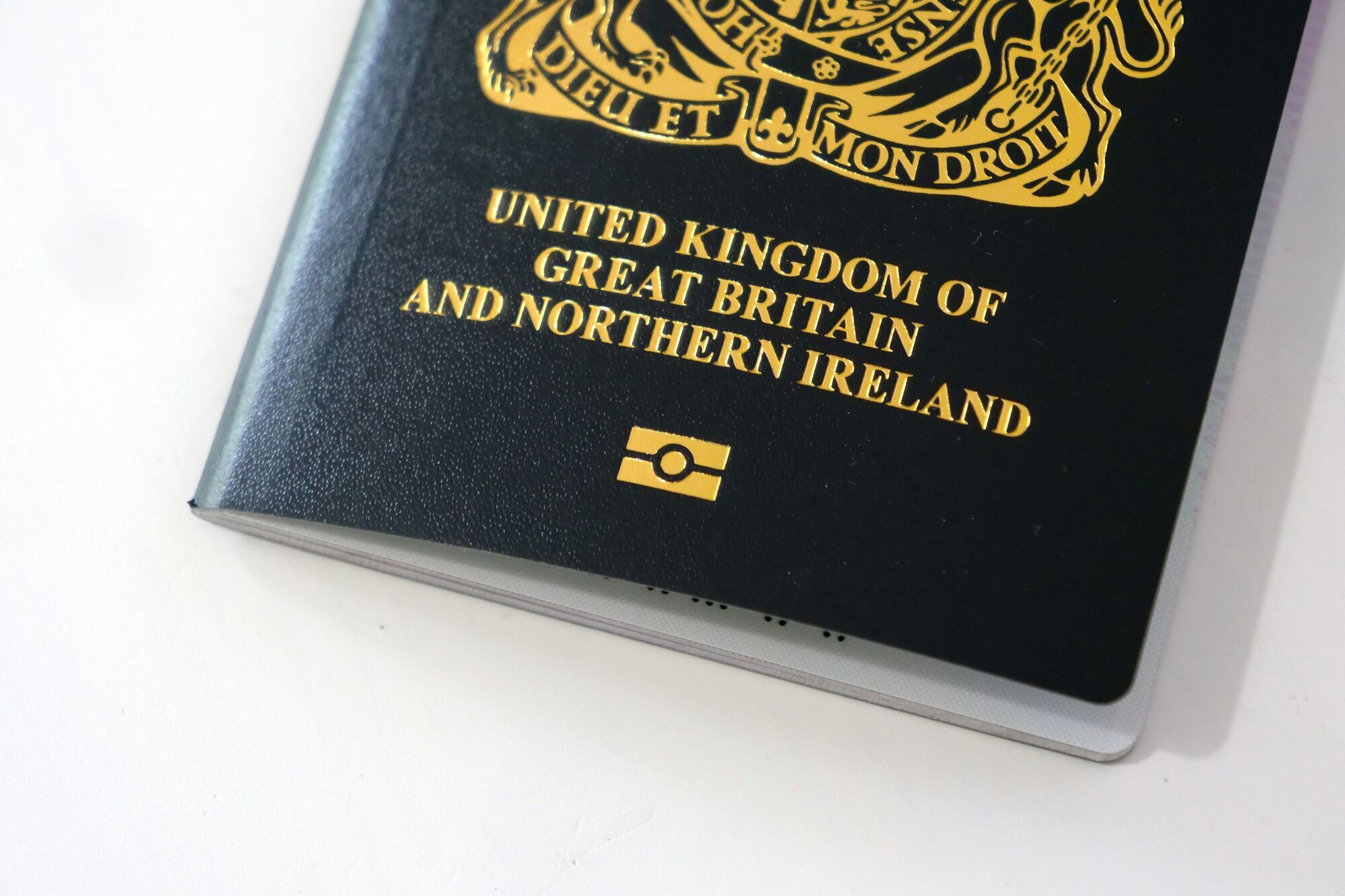 UK passport on a white background