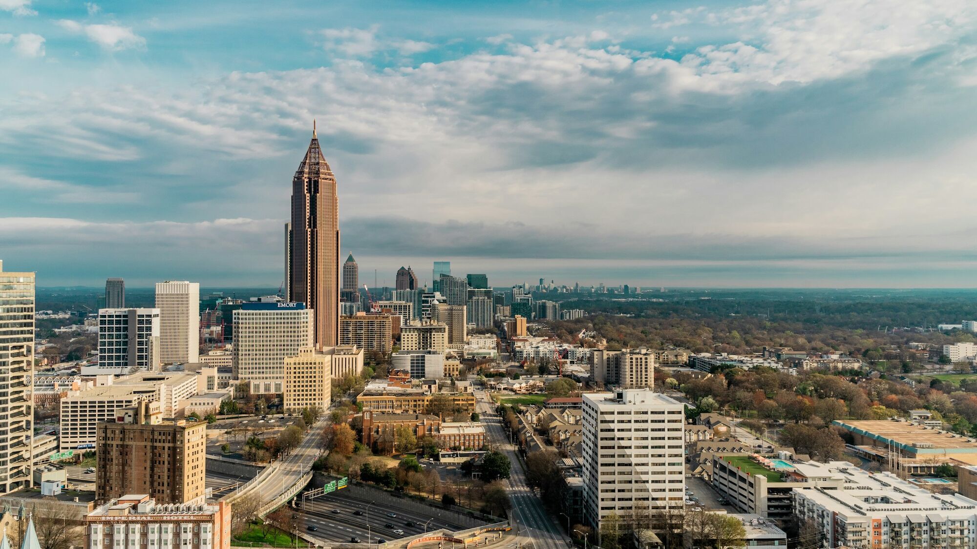 Atlanta skyline near Delta’s major hub airport