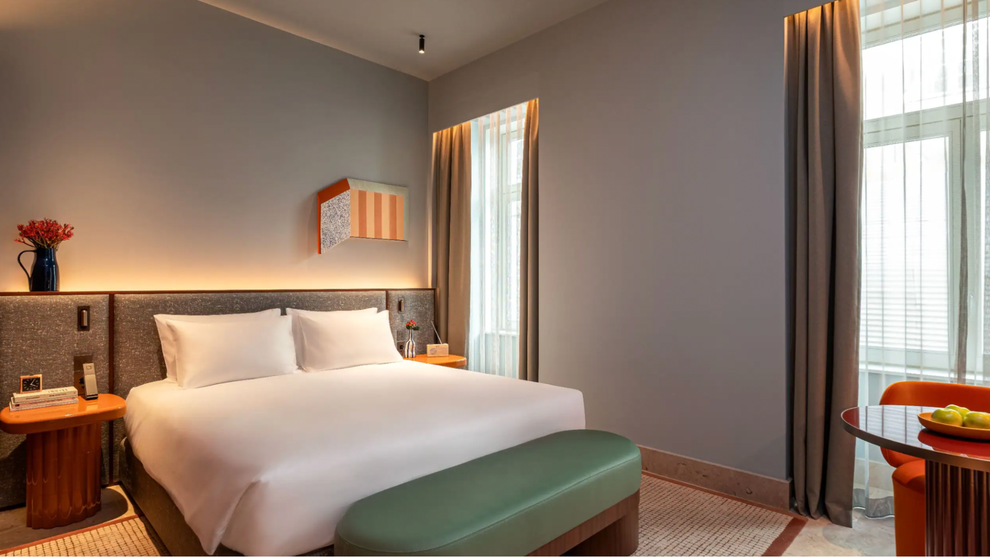 Bright guest room interior at Andaz Lisbon hotel
