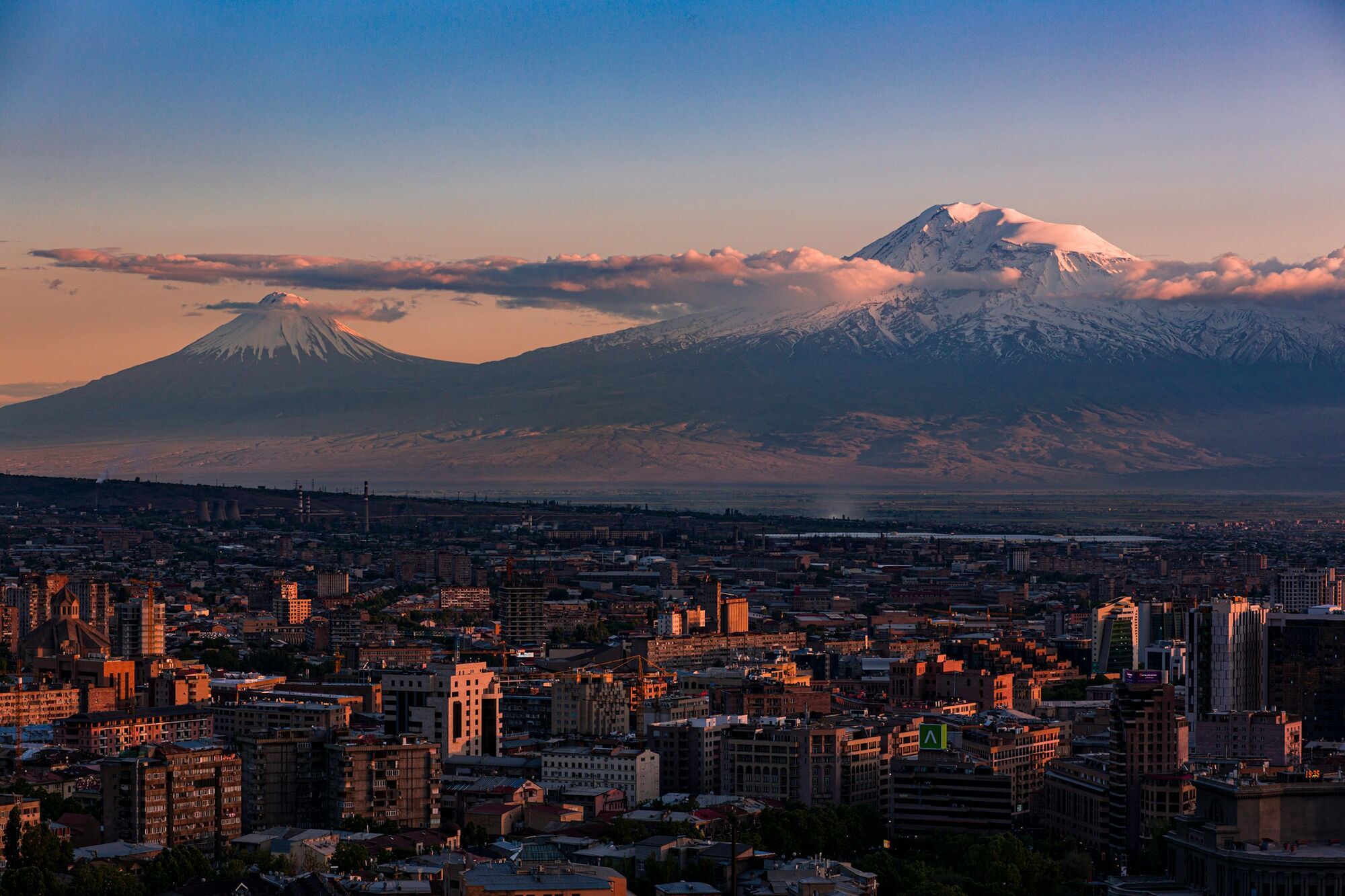 Yerevan skyline with Mount Ararat in background