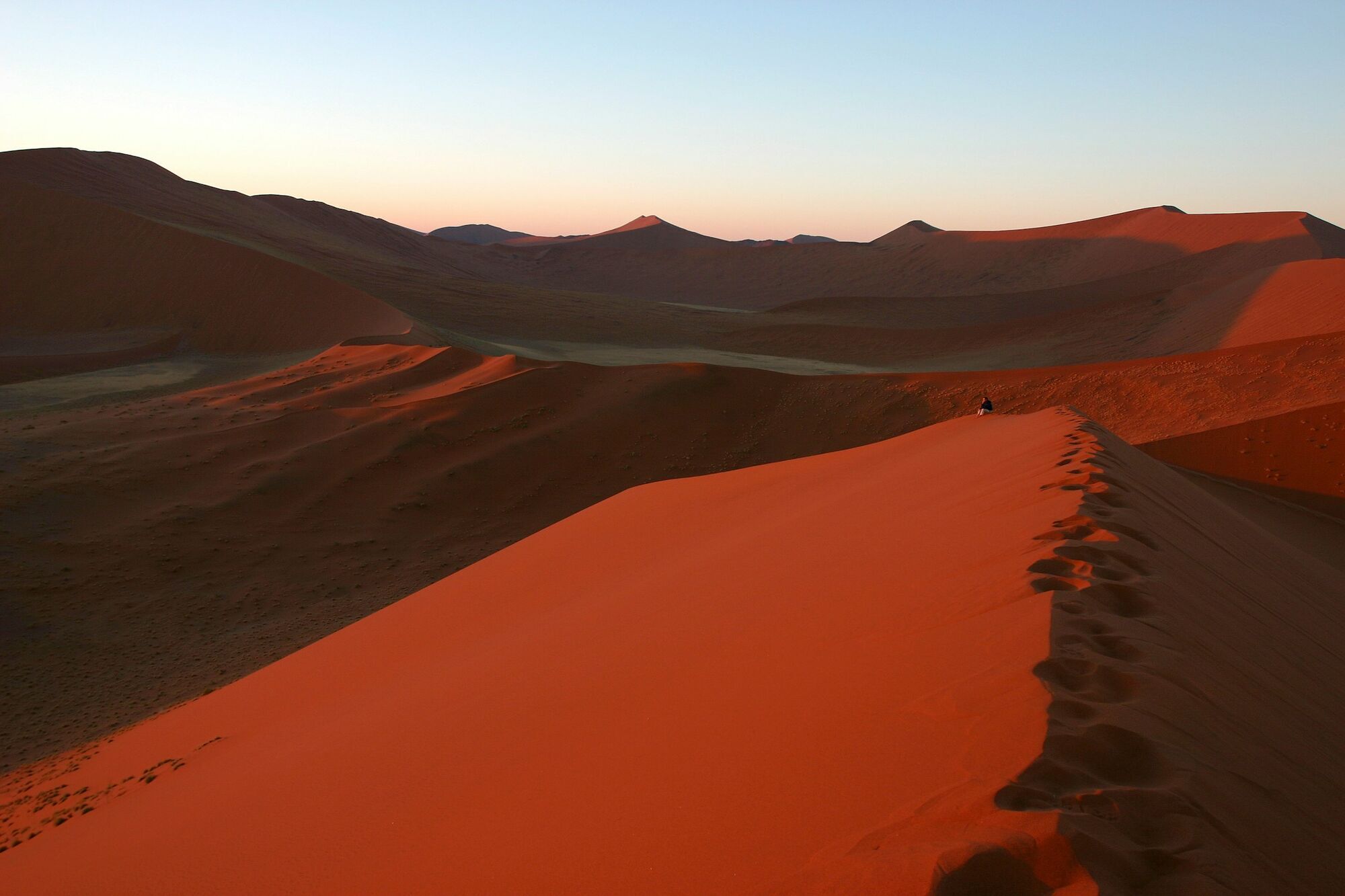 Red sand dunes landscape in Sossusvlei Namib Desert