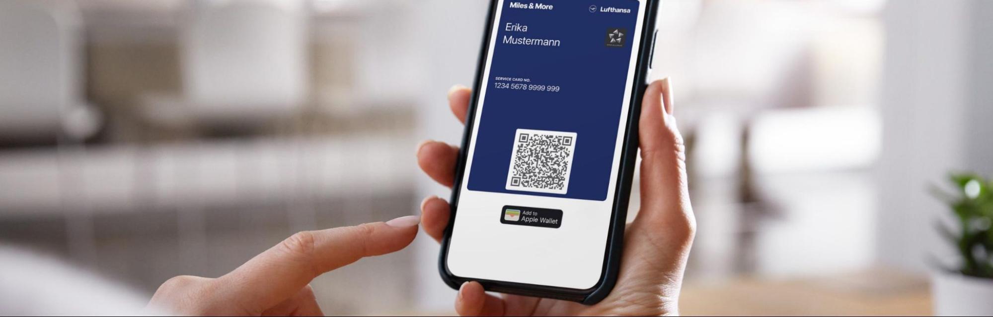 Miles & More digital loyalty card displayed on smartphone screen