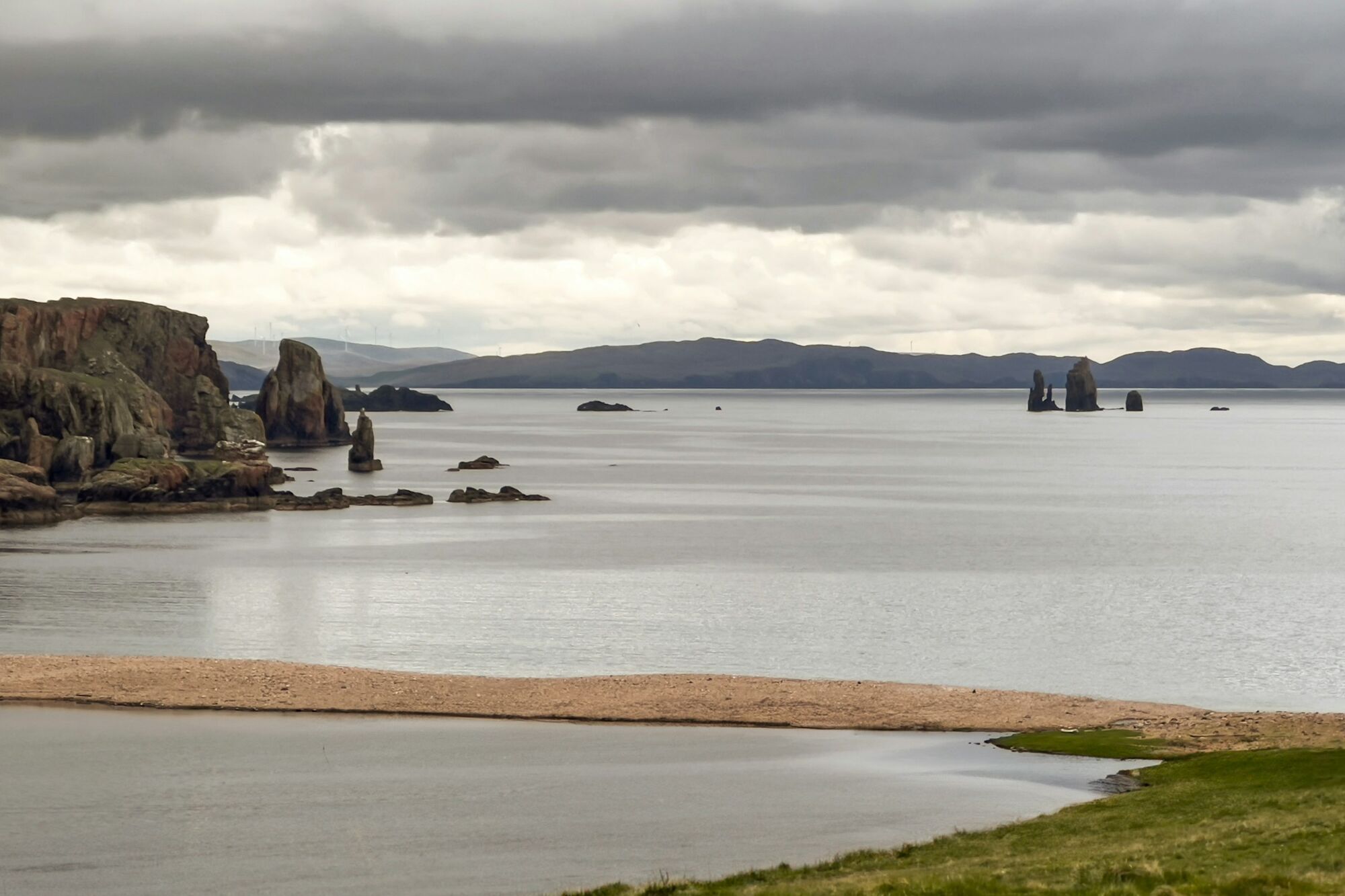 Rocky coastline landscape in the Shetland area