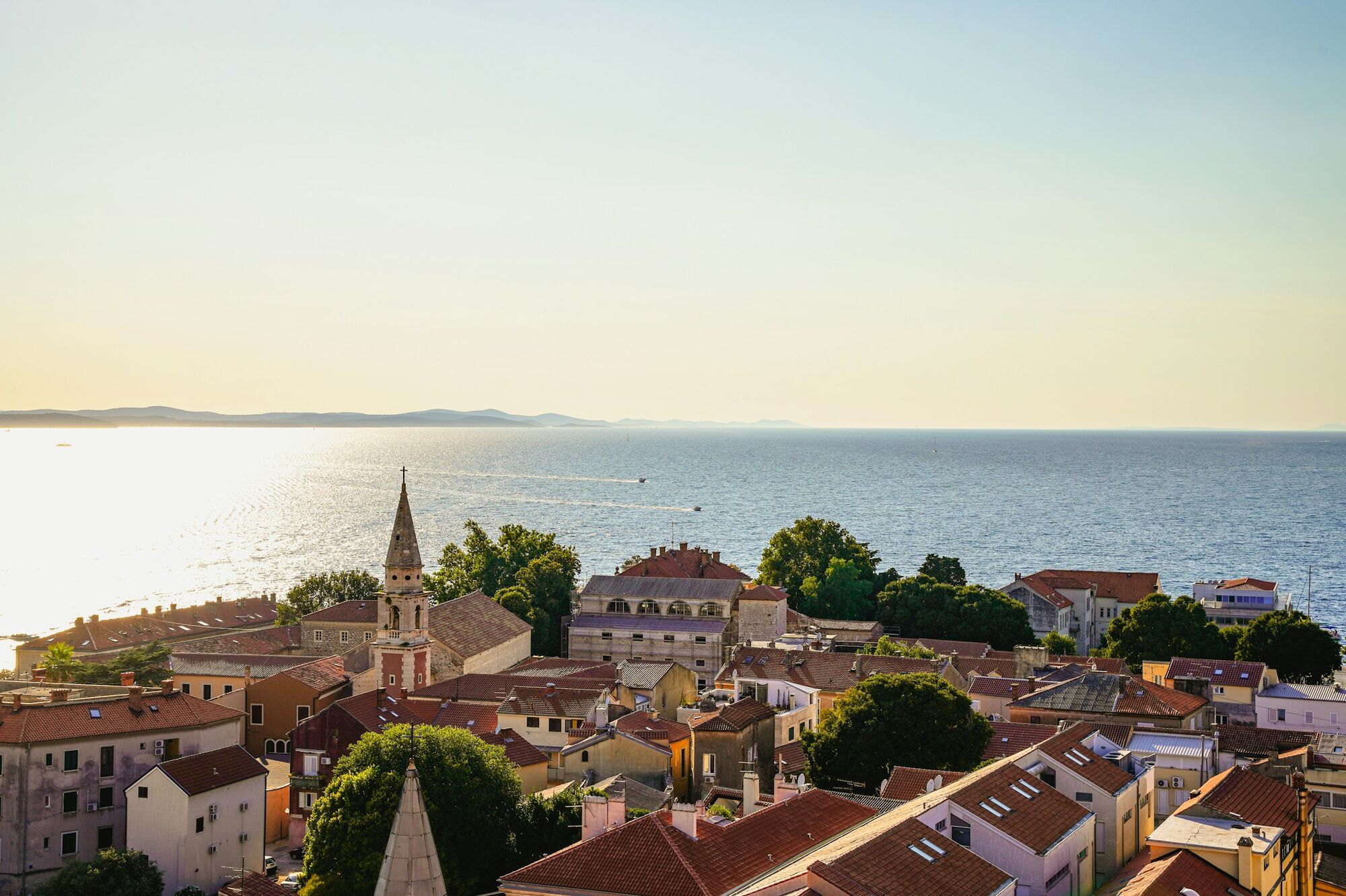 Zadar old town rooftops by Adriatic Sea