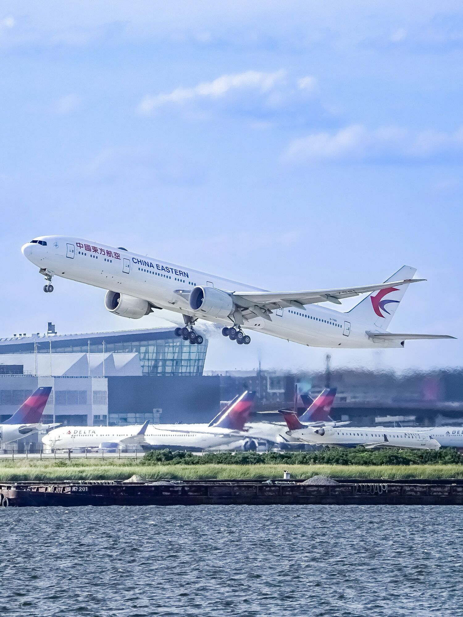 China Eastern aircraft departing airport runway