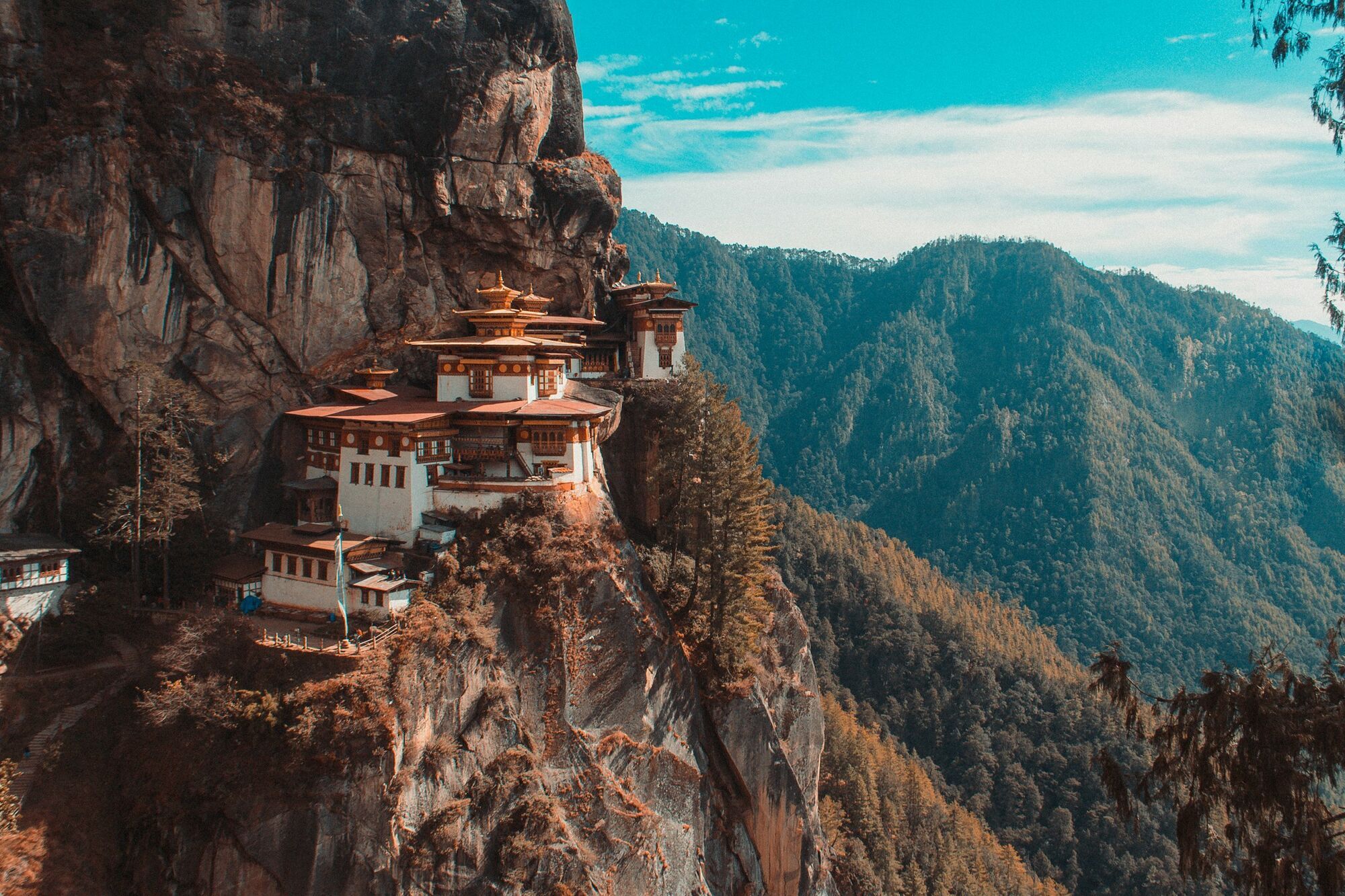 Tiger’s Nest Monastery on cliff in Paro Valley
