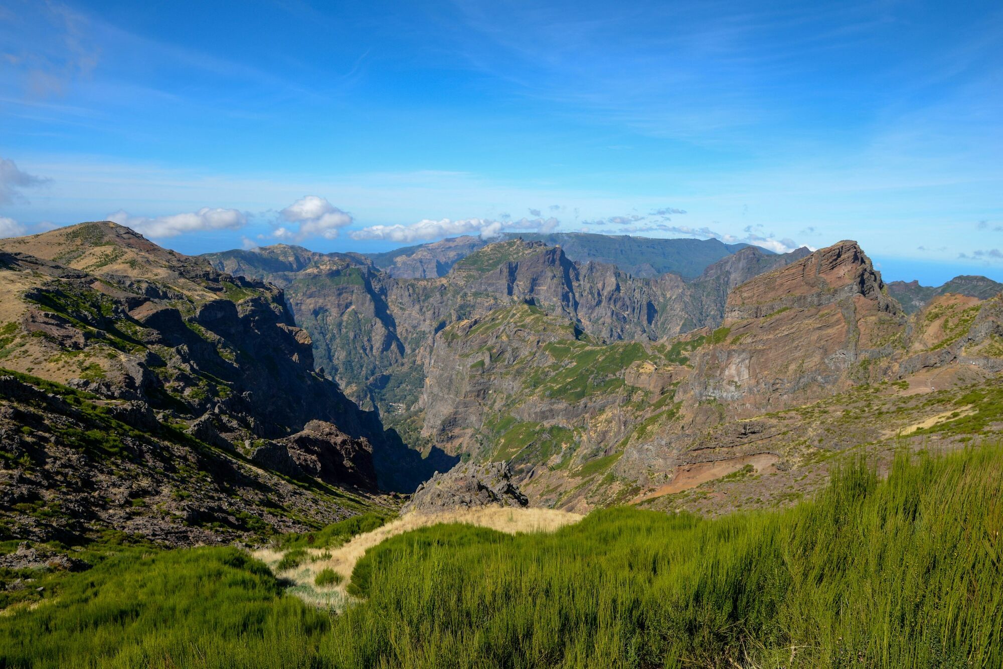 Volcanic mountain landscape in Madeira Central Massif