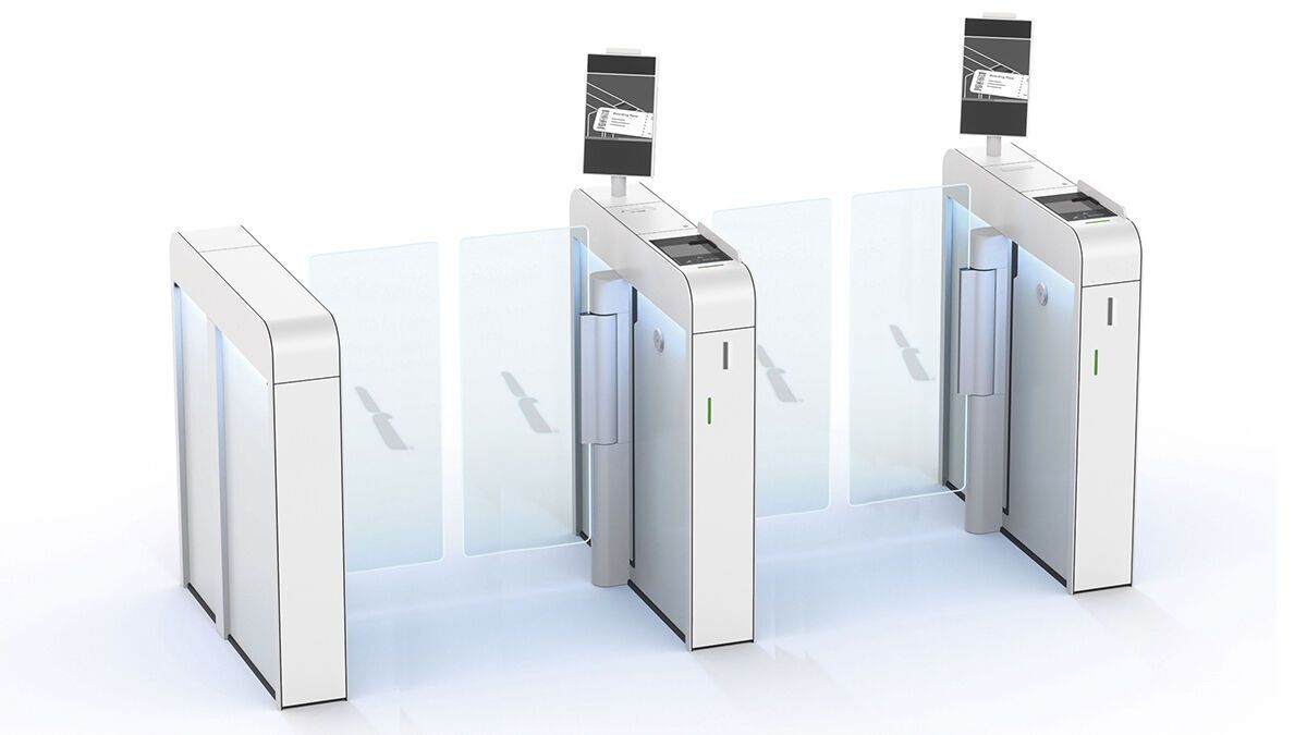 Electronic boarding gate scanning boarding pass