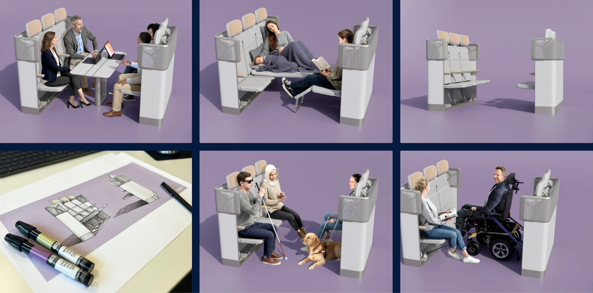 Aircraft cabin concept adaptable seating layout demonstration
