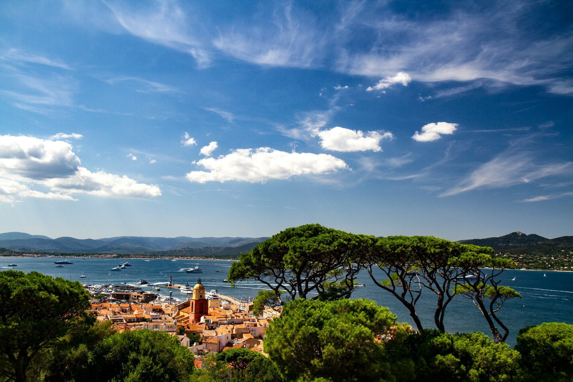 Coastal view of Saint-Tropez and the sea