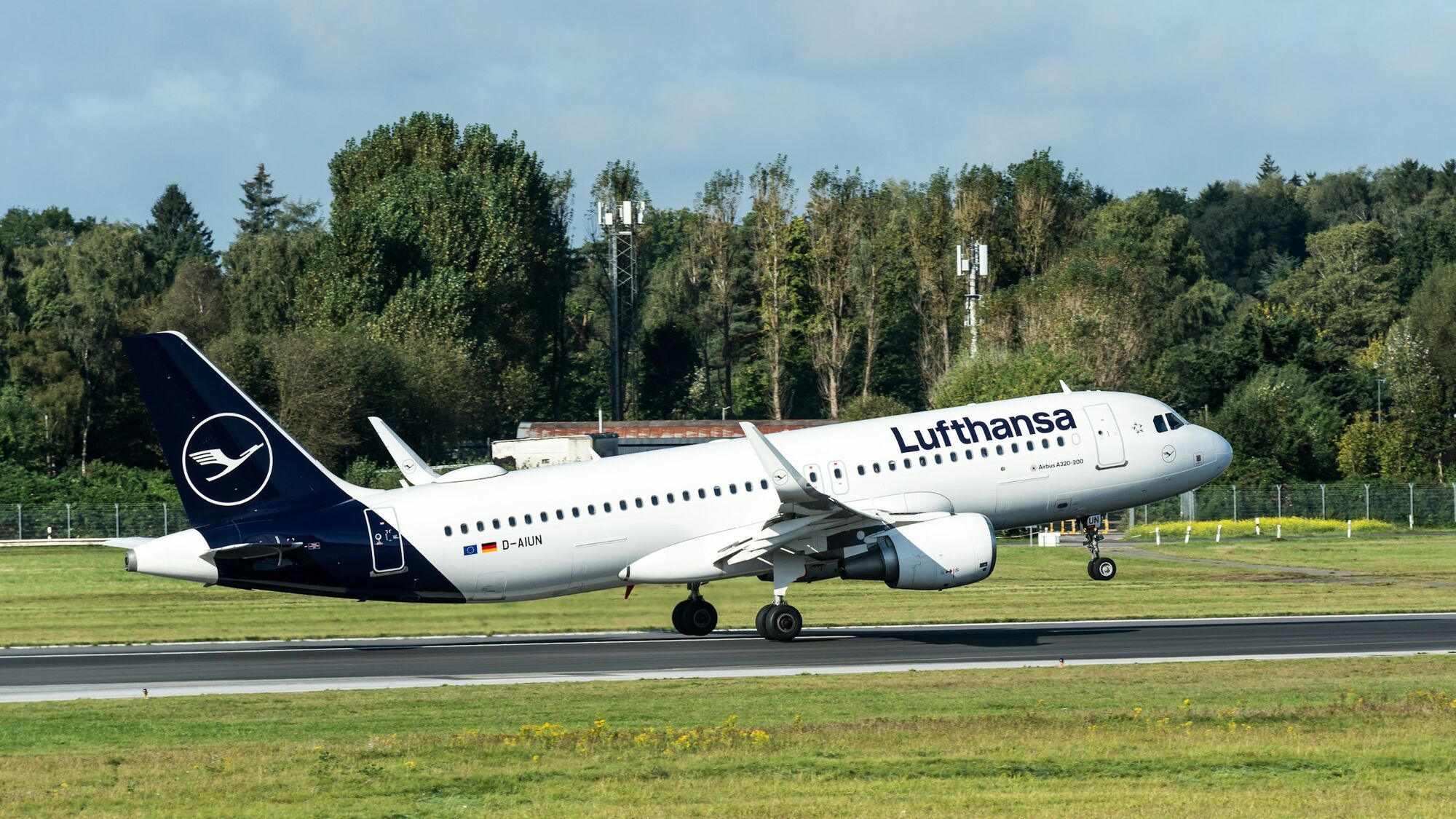 Lufthansa aircraft on an airport runway