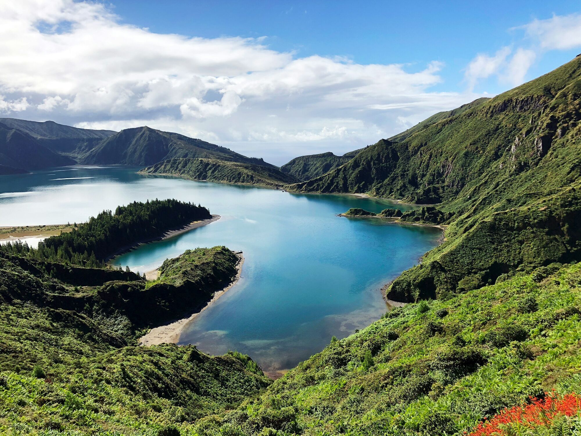 Lagoa do Fogo crater lake on São Miguel island in the Azores