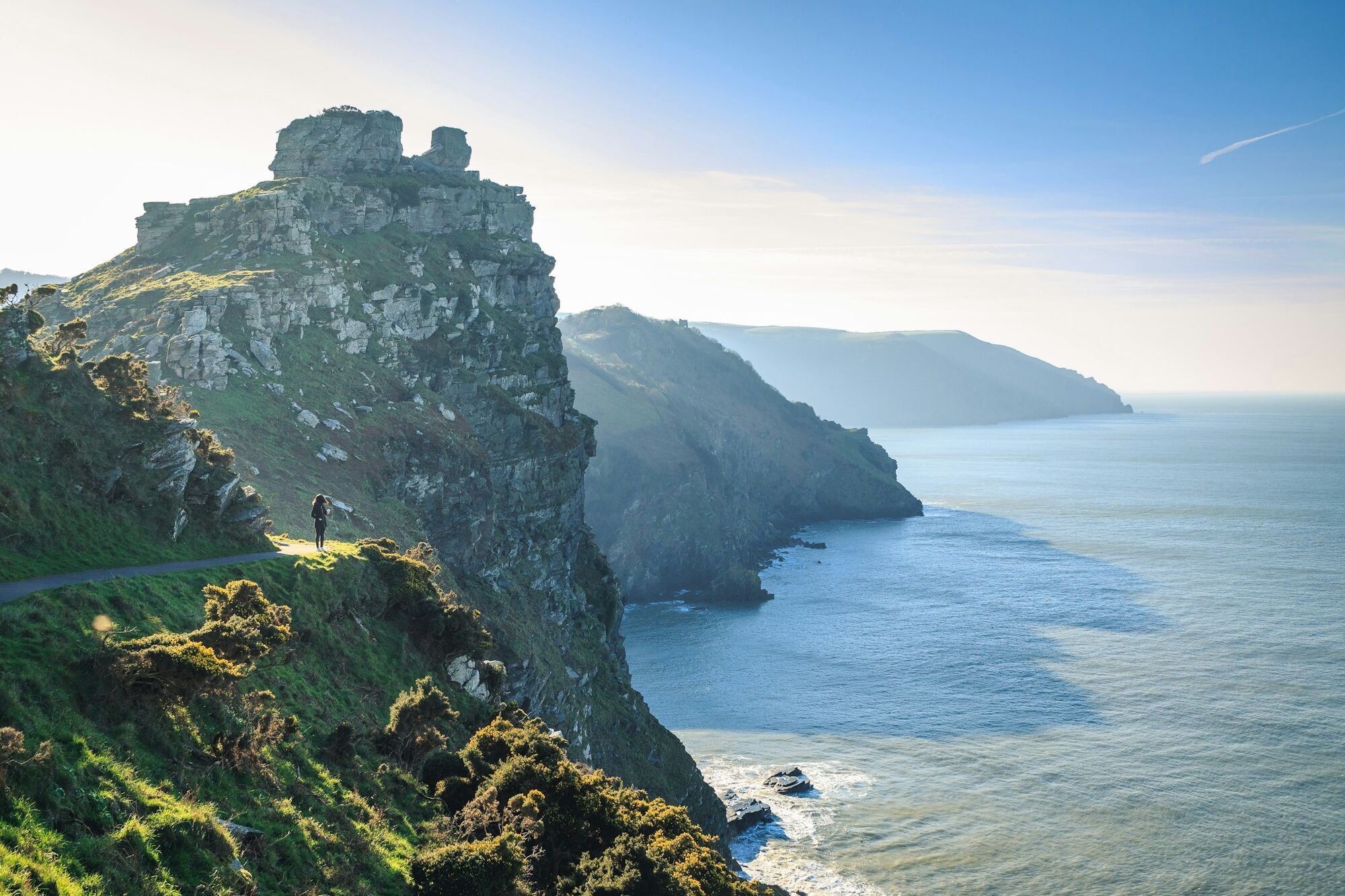 Rocky Devon coastline with sea views and a clifftop path
