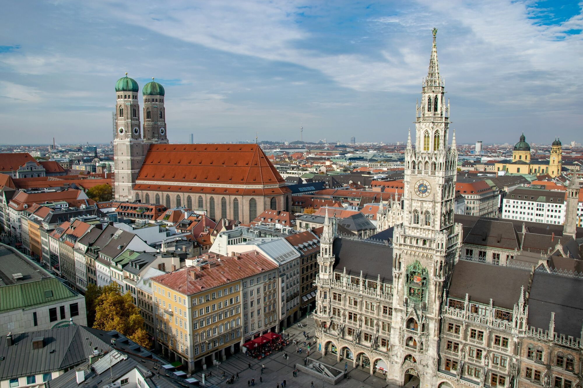 Aerial view of Munich’s historic city centre