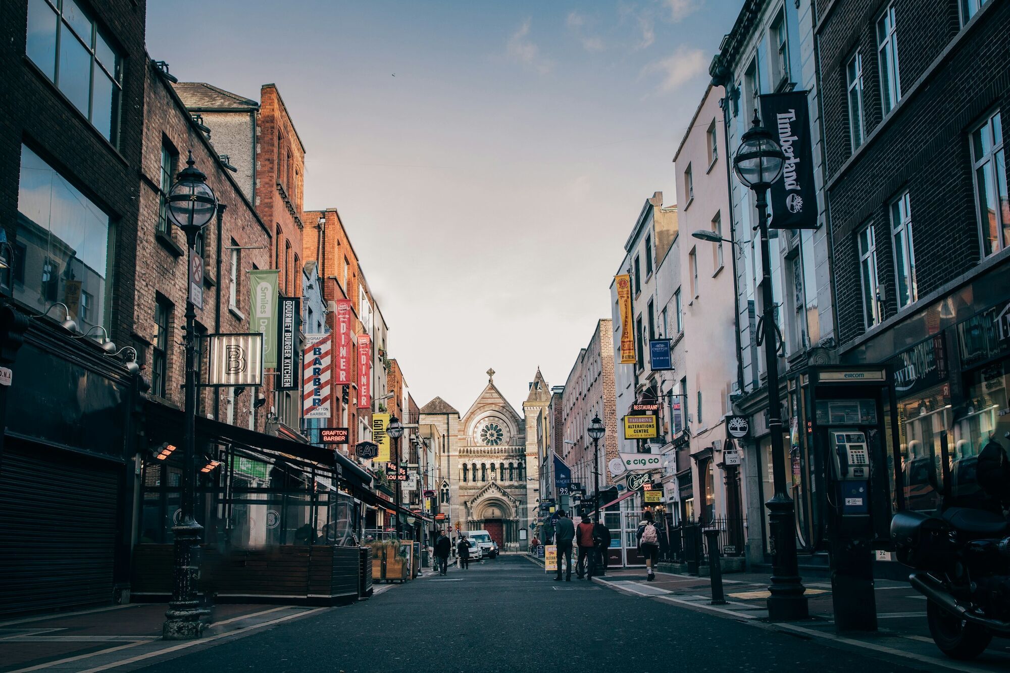 Quiet street in Dublin city centre