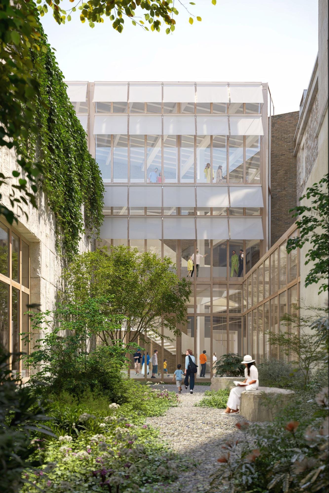 Garden render of the planned Fashion Museum Bath building