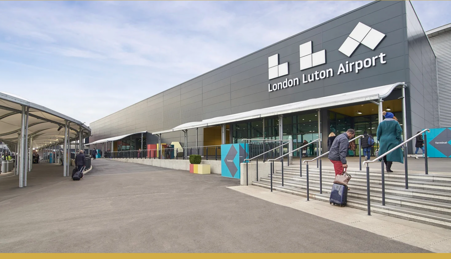 Entrance to London Luton Airport terminal