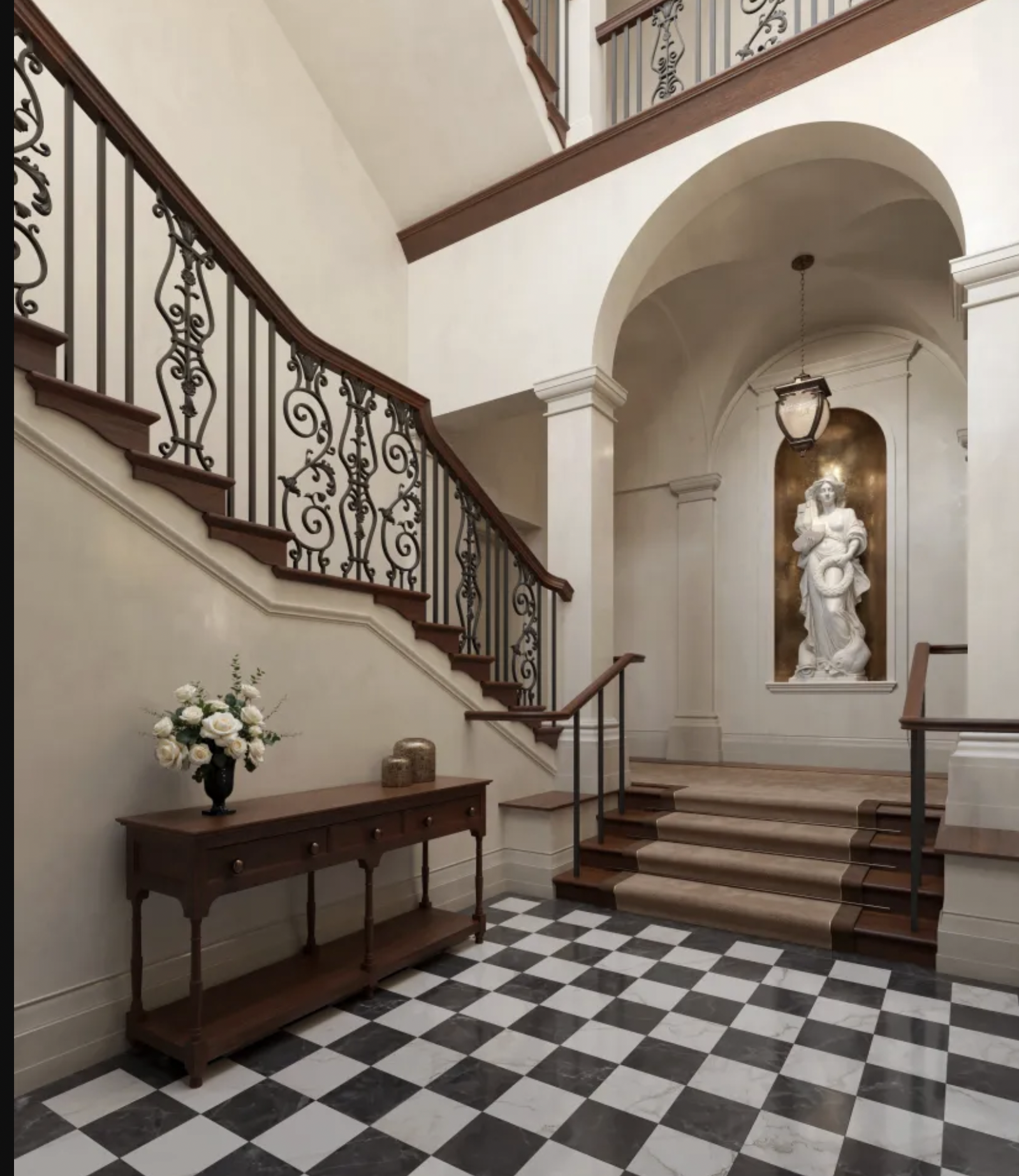 Restored staircase inside Waldorf Astoria London – Admiralty Arch