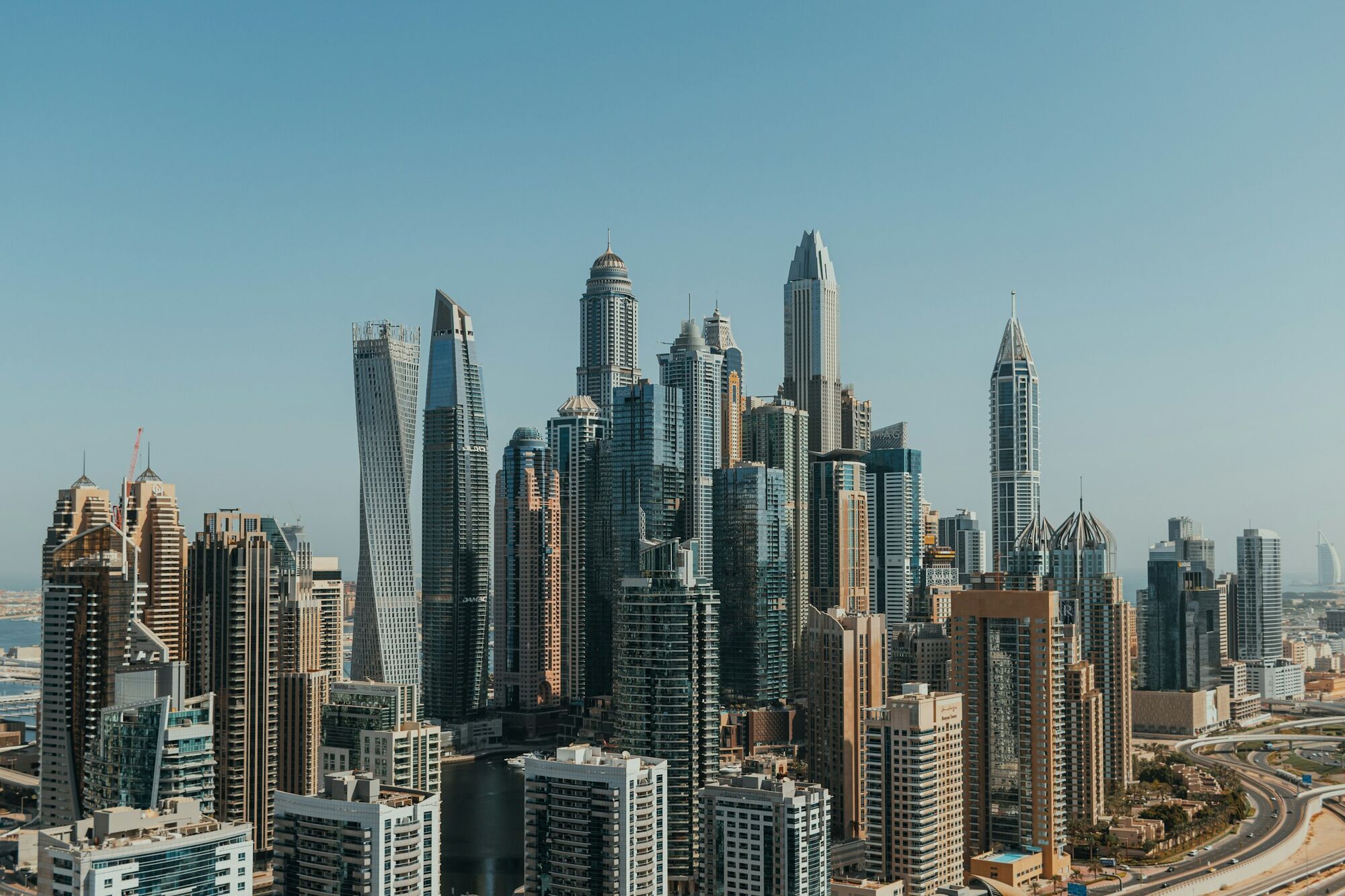 Dubai skyline with high-rise towers
