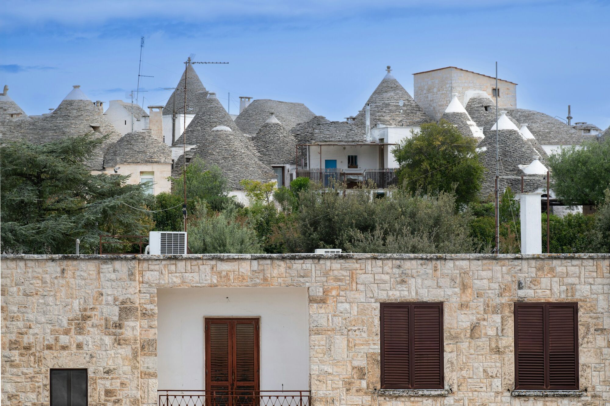 Traditional trulli rooftops in Alberobello