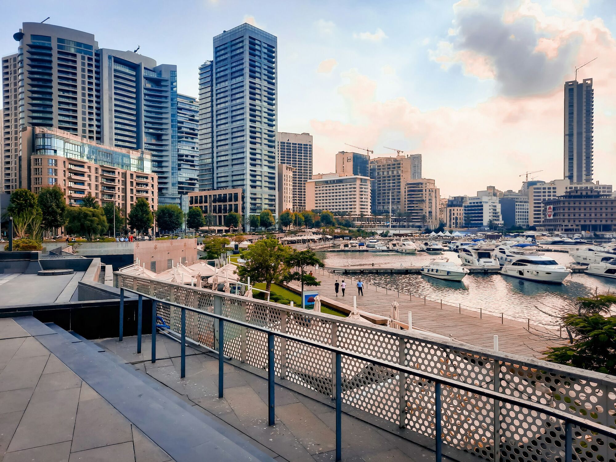 Beirut marina and modern waterfront buildings