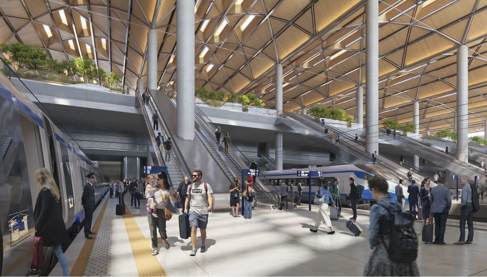 Rendering of Port Polska airport railway station