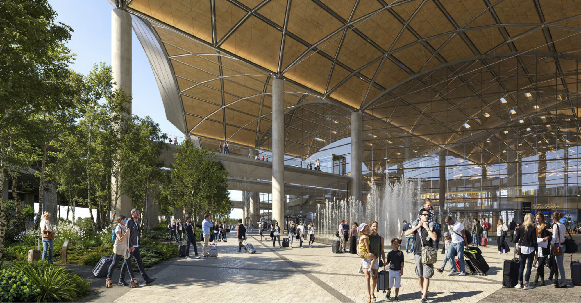 Rendering of the future Port Polska airport entrance