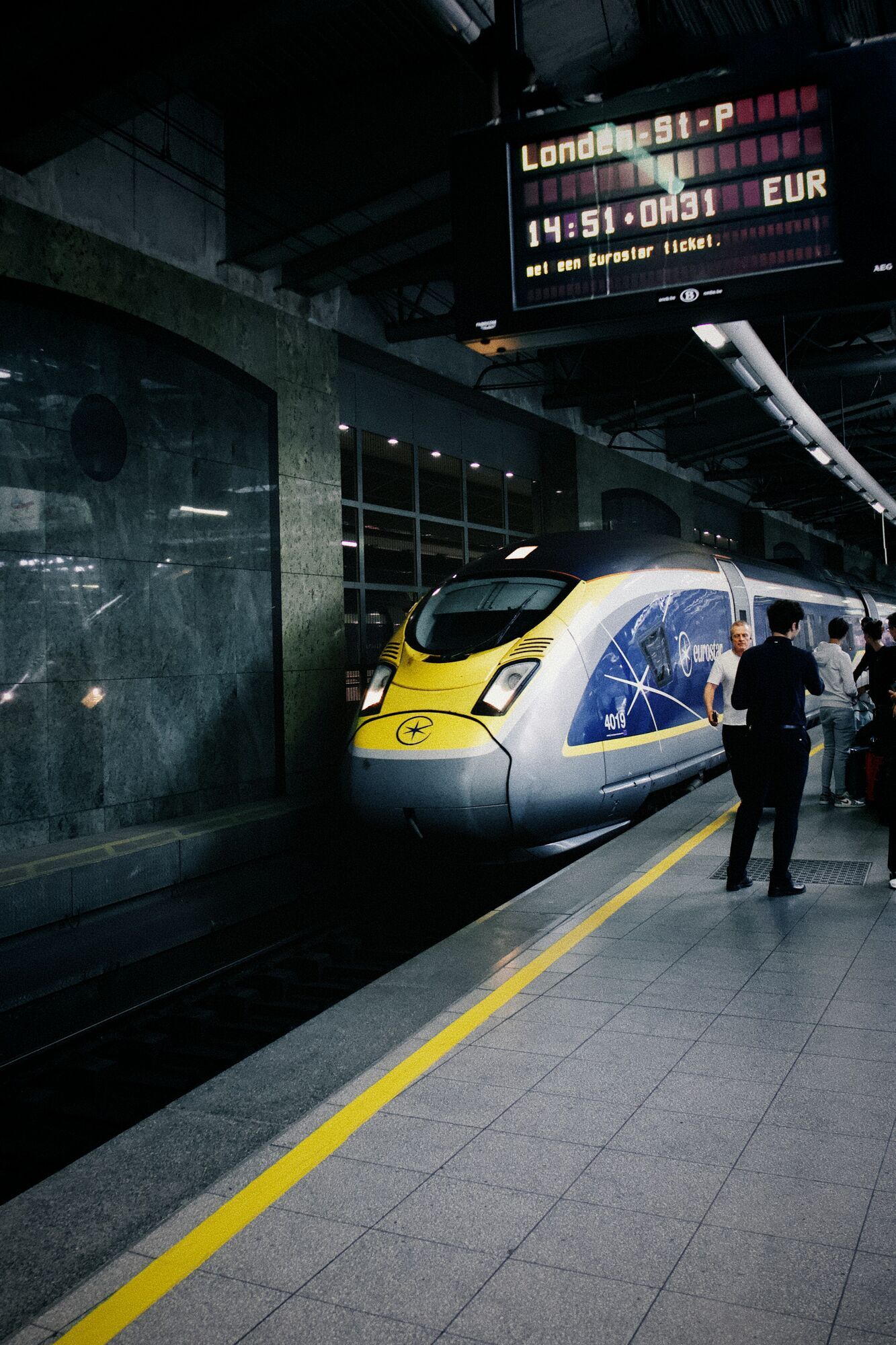 Eurostar train at London St Pancras station
