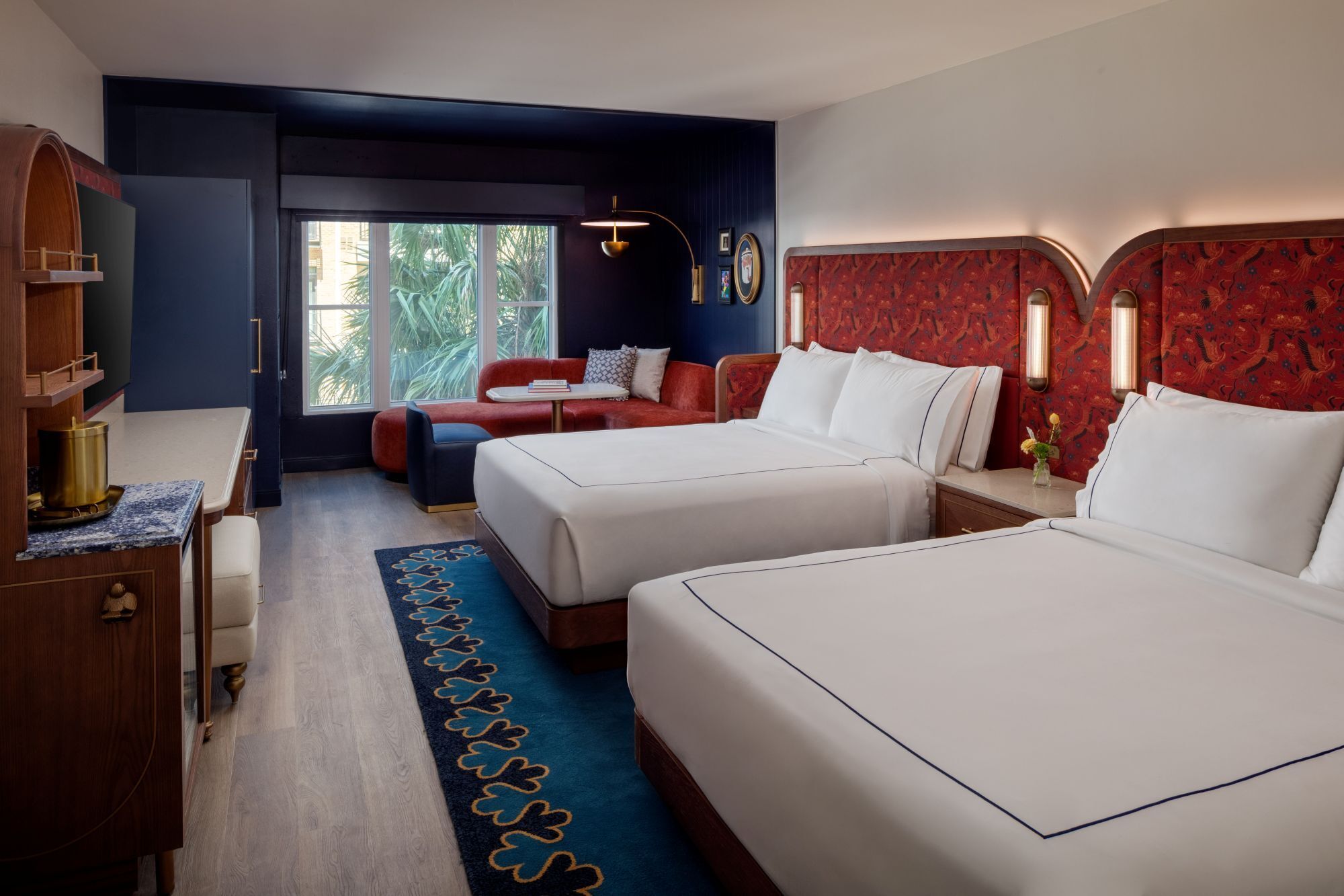 Two-queen guest room at The Lowline Hotel