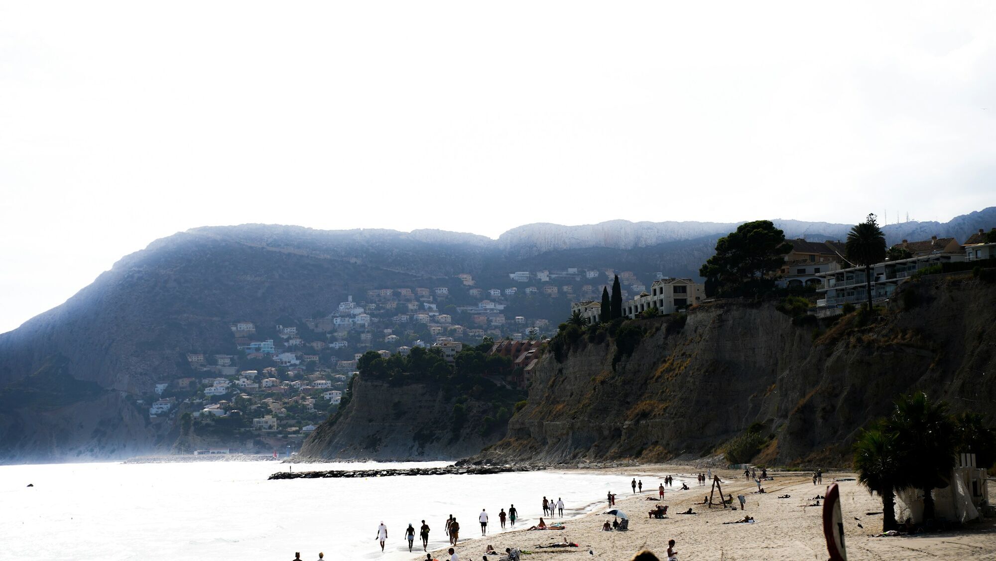 Calpe beach with cliffs and Mediterranean coastline in Spain