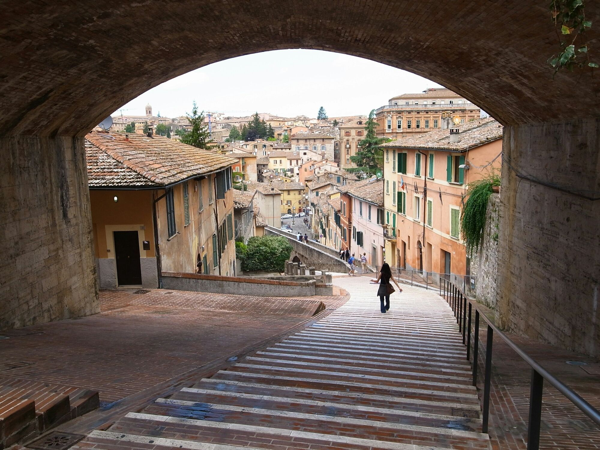 Historic streets and tiled rooftops in Perugia