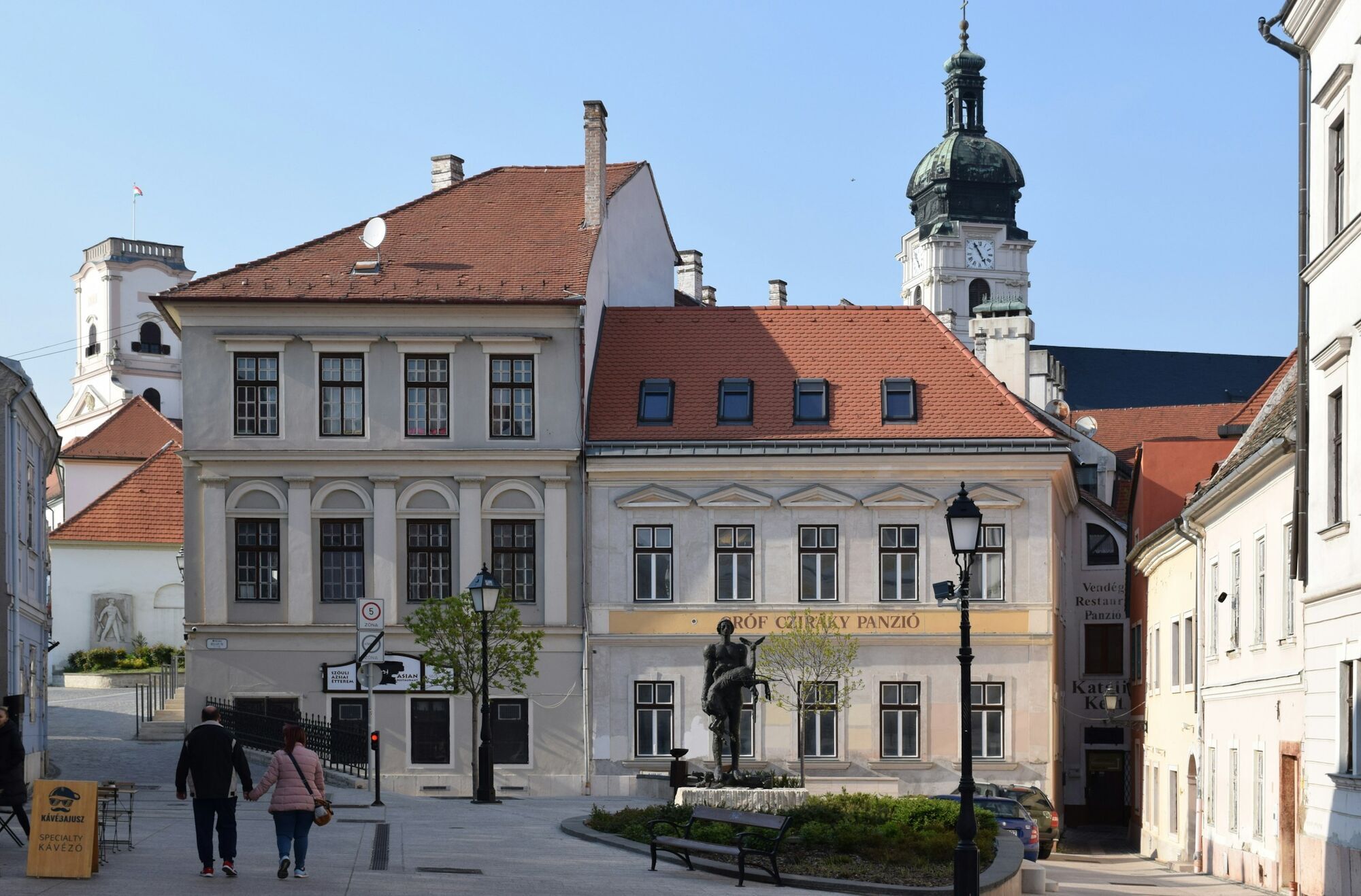 Historic buildings in central Győr