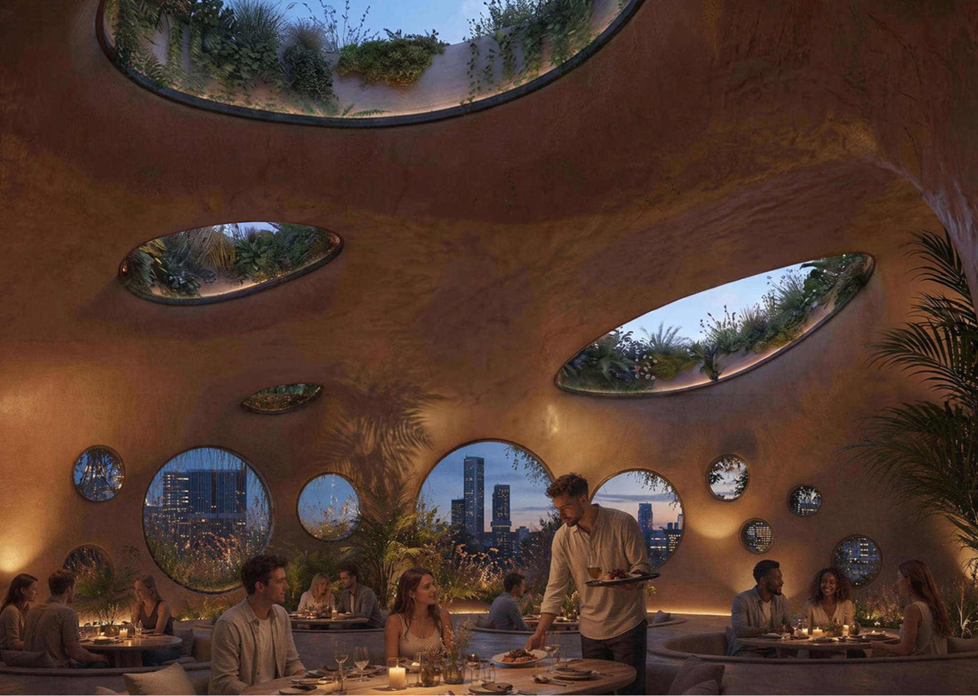Rendering of the Rotterdam ROCKS restaurant interior