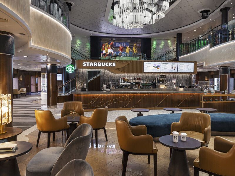 Starbucks café inside Norwegian Jade cruise ship