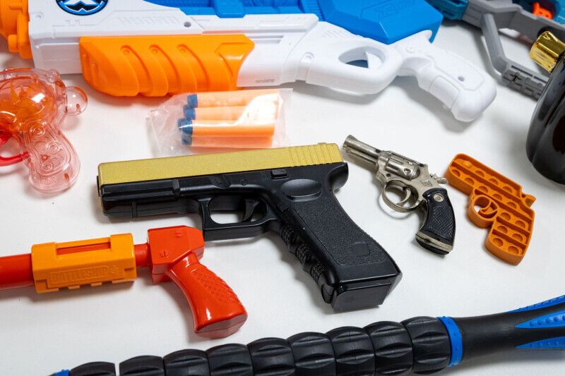 Toy guns confiscated at Manchester Airport security