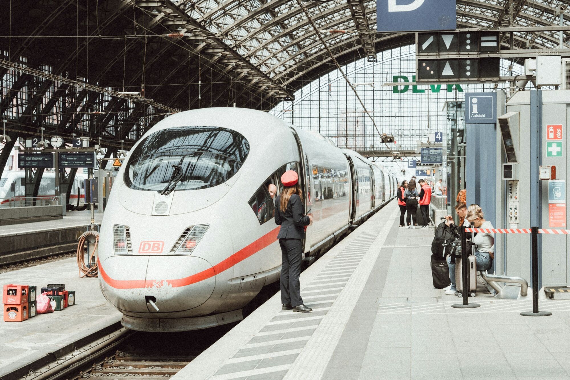 Deutsche Bahn ICE train at a German station platform