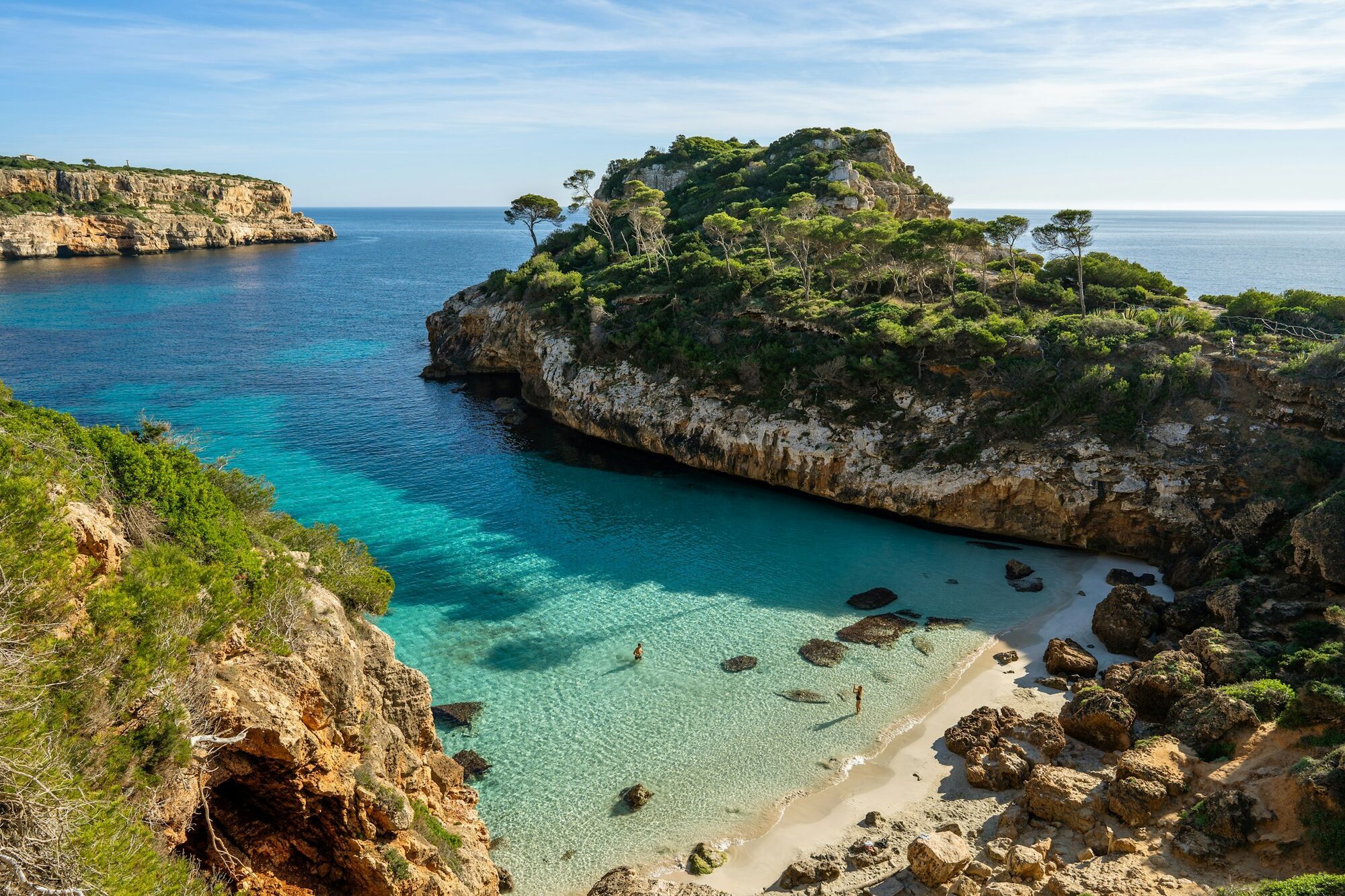 Rocky cove with clear water in Mallorca